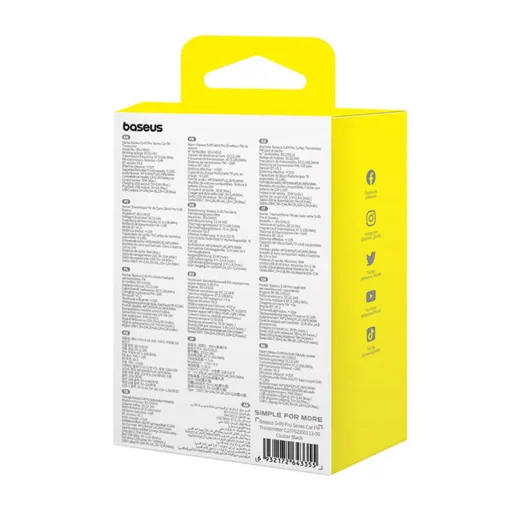 Baseus S-09 Pro Bluetooth  FM Transmitter fekete (C10762200113-00) - 9