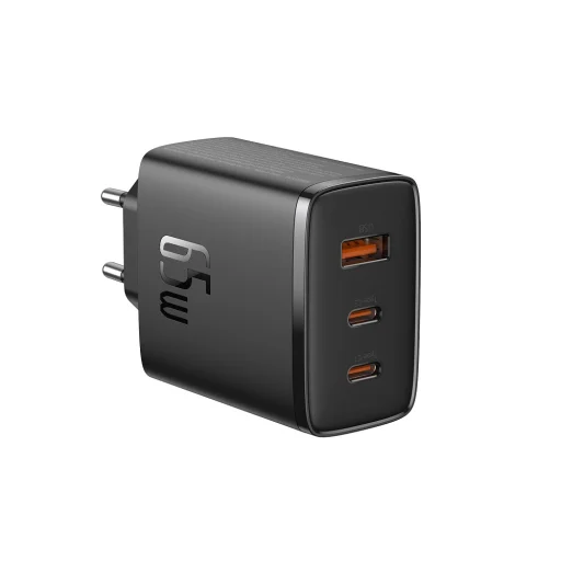 Baseus OS-Cube Pro hálózati töltő adapter 2xUSB-C + USB, 65W fekete - 3