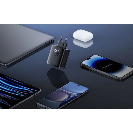 Baseus OS-Cube Pro hálózati töltő adapter 2xUSB-C + USB, 65W fekete - 5