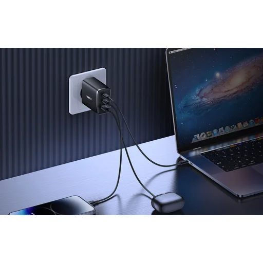 Baseus OS-Cube Pro hálózati töltő adapter 2xUSB-C + USB, 65W fekete - 7