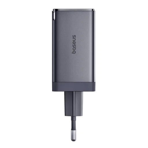 Baseus GaN5 hálózati töltő adapter 2x USB-C + USB, 65W + kábel 1m szürke - 9