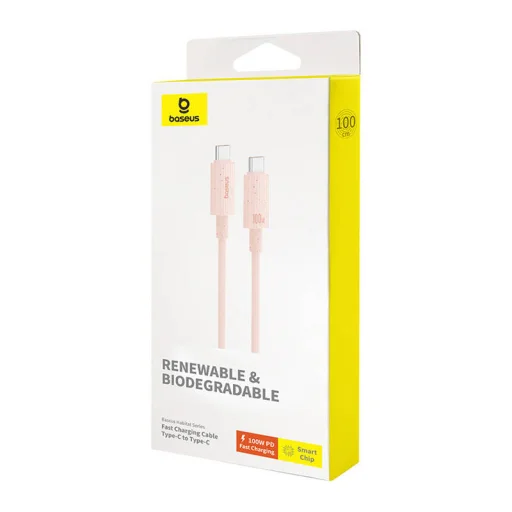 Baseus Habitat gyorstöltő kábel USB-C to USB-C 1m 100W rózsaszín - 7