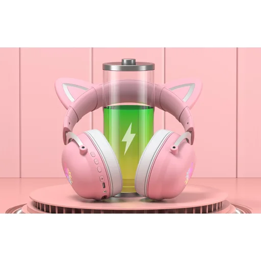 ONIKUMA B20 gaming, gamer vezeték nélküli Bluetooth fejhallgató rózsaszín - 7