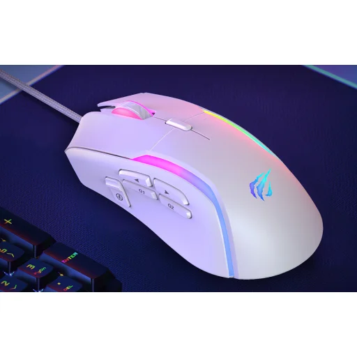 Havit MS1033 gaming, gamer egér fehér RGB - 3