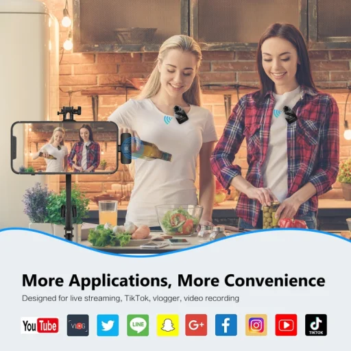 PULUZ vezeték nélküli mikrofon (2 adó + 1 vevő iOS) lightning csatlakozással (PU647B) - 5