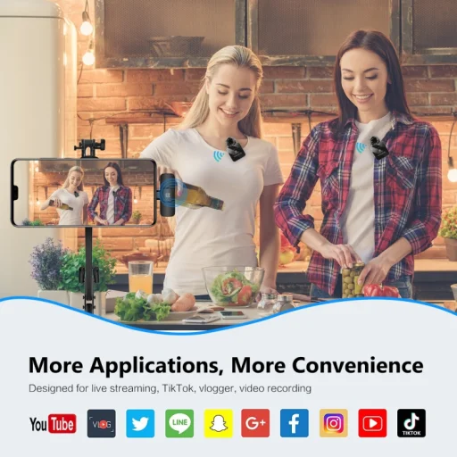 PULUZ vezeték nélküli mikrofon (2 adó + 1 vevő) USB-C csatlakozással (PU648B) - 9