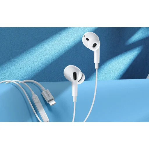 Remax RM-533i vezetékes fülhallgató lightning csatlakozóval, vezérlővel (fehér) - 3