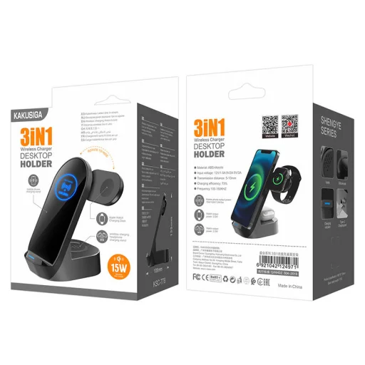 KAKUSIGA KSC-778 3 az 1-ben vezeték nélküli töltő - 9
