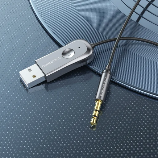 Borofone BC44 audio bluetooth adapter USB - Jack 3,5mm szürke - 3