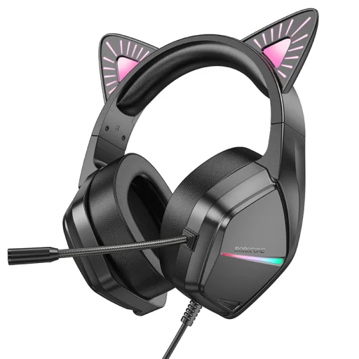 Borofone BO106 Cicafüles Bluetooth gamer fejhallgató Phantom Cat - 1