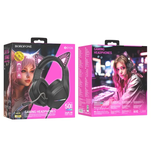 Borofone BO106 Cicafüles Bluetooth gamer fejhallgató Phantom Cat - 4
