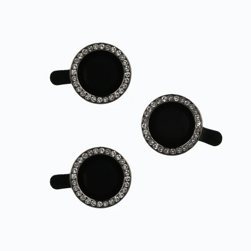 iPhone 15 Pro/15 Pro Max Diamond kameralencsevédő üvegfólia fekete - 8