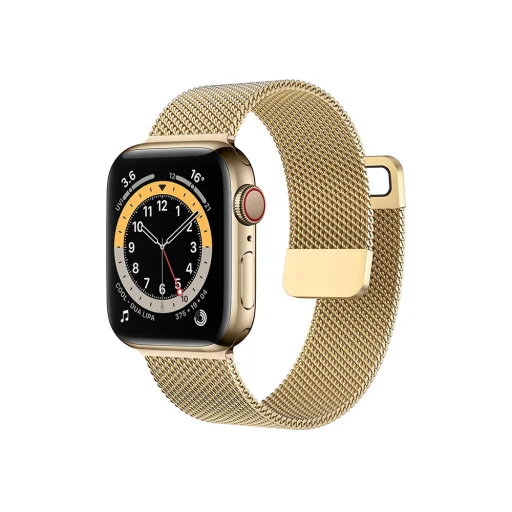 Apple Watch 42/44/45mm Karkötős óraszíj Milan arany - 1