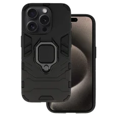 iPhone 15 Pro Ring Armor tok kihajtható támasszal fekete