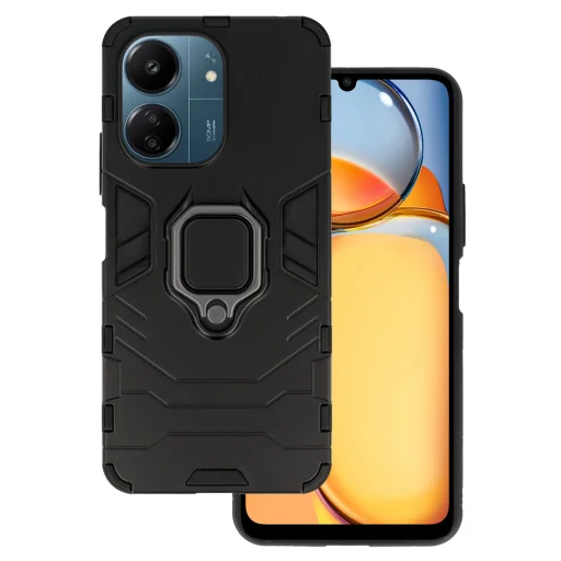 Xiaomi Redmi 13C Ring Armor tok kihajtható támasszal fekete - 1