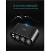 Autós töltő LM21 3 aljzat + USB + Type C QC 3.0 PD 3A 122W kijelzővel thumbnail