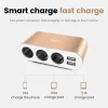 Autós töltő B08 2xUSB 3,1A 120W kijelzővel arany thumbnail
