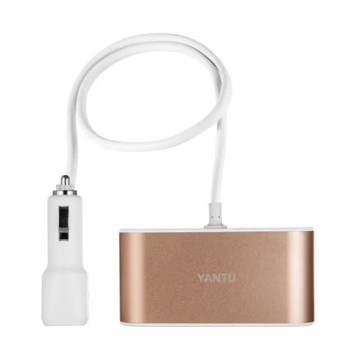 Autós töltő B08 2xUSB 3,1A 120W kijelzővel arany - 2