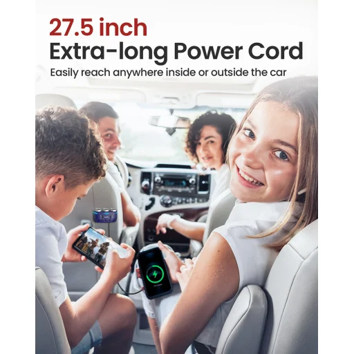 Autós töltő B39-C 3 aljzat + USB + Type C QC 3.0 PD 3A 120W kijelzővel - 4