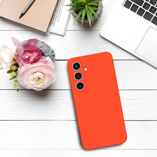 Samsung Galaxy A15 4G/5G Tel Protect Silicone Premium tok narancs - 3