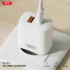 XO CE12 hálózati töltő adapter PD QC 3.0 20W USB + Type C + USB - micro USB kábel fehér thumbnail