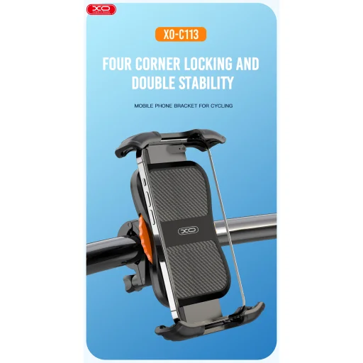 XO C113 biciklis/motoros telefontartó fekete - 3