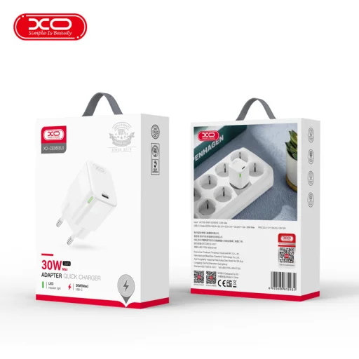 XO CE06 hálózati töltő adapter PD 30W Type C fehér - 2