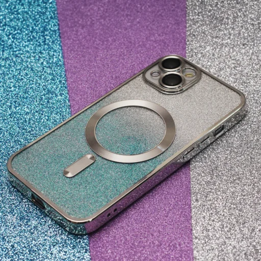 iPhone 11 Glitter Chrome Mag tok ezüst színátmenetes - 6