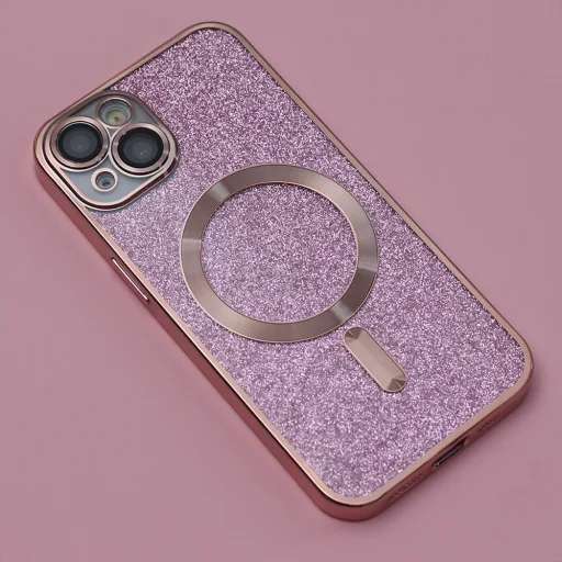 iPhone 15 Plus Glitter Chrome Mag tok rózsaszín - 5