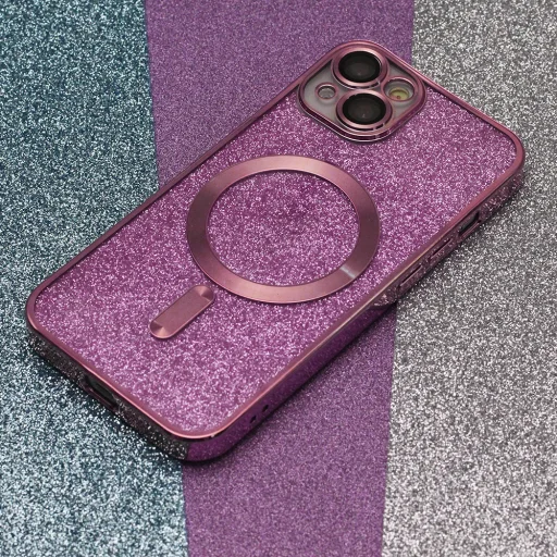 iPhone 15 Plus Glitter Chrome Mag tok rózsaszín - 6