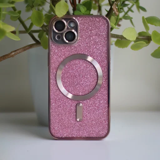 iPhone 15 Plus Glitter Chrome Mag tok rózsaszín - 8