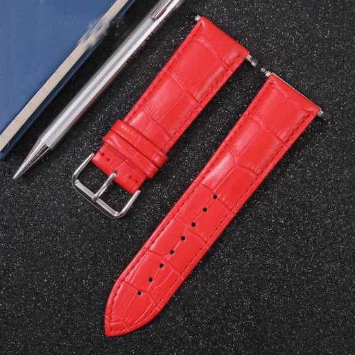 Apple Watch 4/5/6/7/8/9/SE/Ultra (42/44/45/49mm) TRPH bordázott bőr óraszíj piros - 3