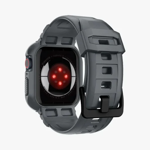 Apple Watch 4/5/6/7/8/9/SE (44/45mm) Spigen Rugged Armor Pro szíj és tok sötét szürke - 8