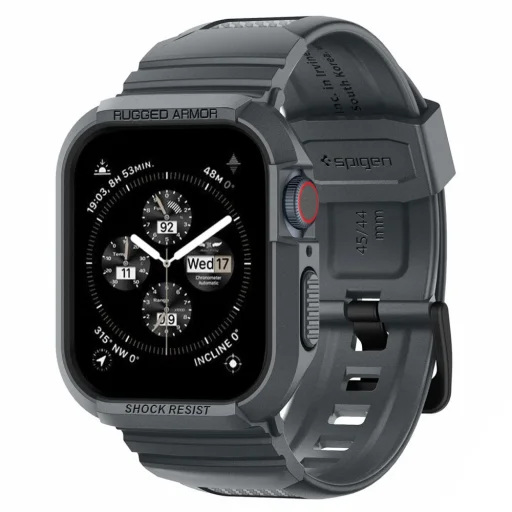 Apple Watch 4/5/6/7/8/9/SE (44/45mm) Spigen Rugged Armor Pro szíj és tok sötét szürke - 1