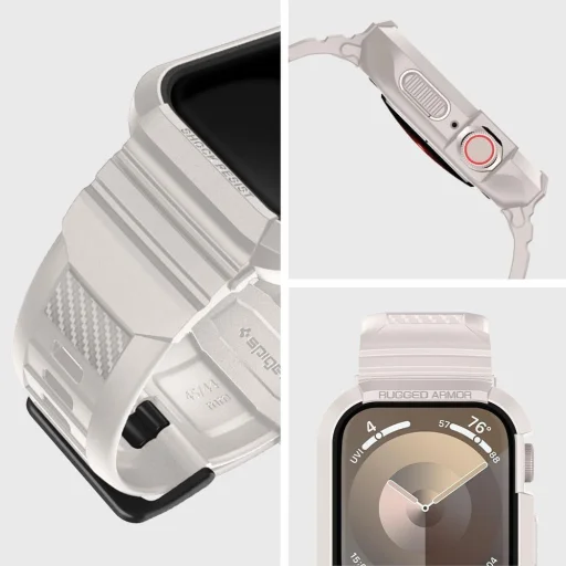 Apple Watch 4/5/6/7/8/9/SE (44/45mm) Spigen Rugged Armor Pro szíj és tok homokszínű - 7