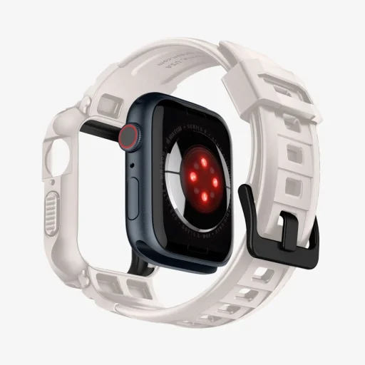 Apple Watch 4/5/6/7/8/9/SE (44/45mm) Spigen Rugged Armor Pro szíj és tok homokszínű - 8