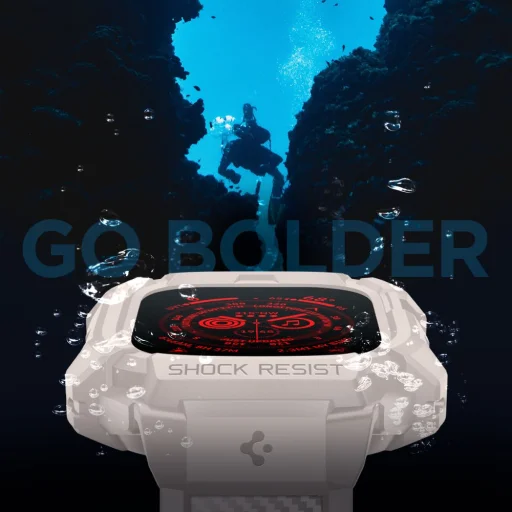 Apple Ultra 1/2 (49mm) Spigen Rugged Armor Pro szíj és tok homokszínű - 5