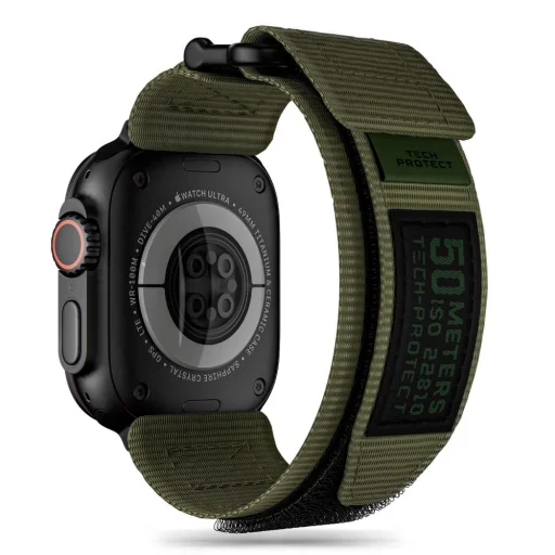 Apple Watch 4/5/6/7/8/9/SE/Ultra 1/2 (42/44/45/49mm) Tech-Protect Scout Pro óraszíj military zöld - 1