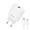 Jellico AK165 hálózati töltő adapter 22,5 W QC3.0 USB + USB - Lightning kábel fehér thumbnail