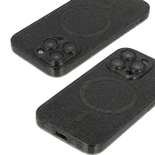 iPhone 11 Glitter MagSafe tok fekete áttetsző - 4