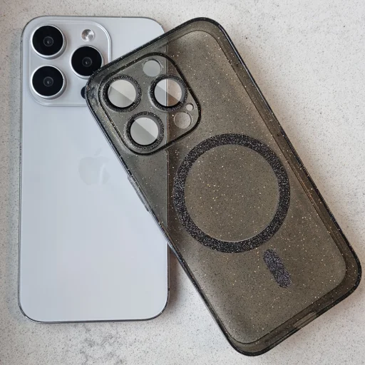 iPhone 11 Glitter MagSafe tok fekete áttetsző - 5