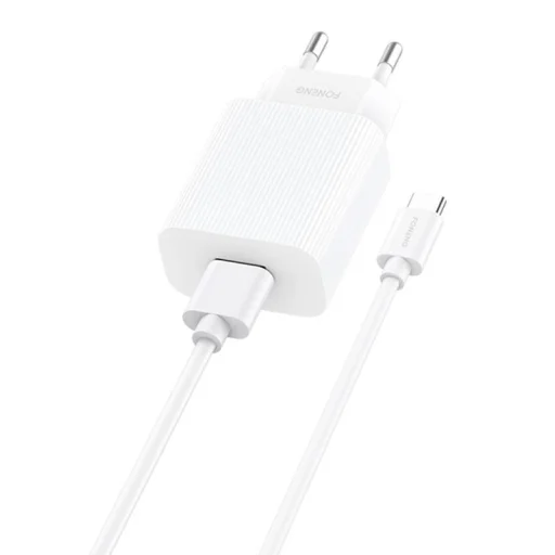 Foneng EU28 hálózati töltő adapter + USB-A - USB-C kábel QC 3.0 - 1