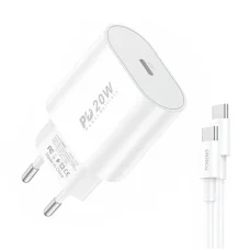 Foneng EU39 hálózati töltő adapter USB-C PD 3.0 20W + USB-C - USB-C kábel
