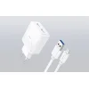 Foneng EU35 hálózati töltő adapter 2X USB-A 2.4A + USB-A - Lightning kábel thumbnail