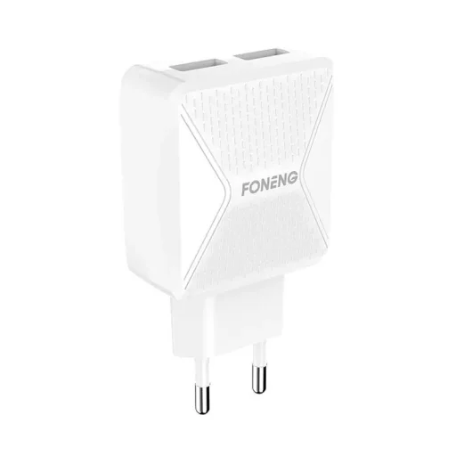 Foneng EU35 hálózati töltő adapter 2X USB-A 2.4A + USB-A - Lightning kábel - 5