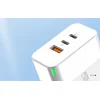 Foneng GAN65 hálózati töltő adapter 1x USB-A, 2x USB-C GaN 65W QC3.0 + USB-C - USB-C kábel thumbnail