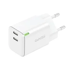 Foneng hálózati töltő adapter 2x USB-C GaN 35W QC4.0+, PD3.0