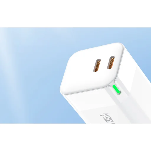 Foneng hálózati töltő adapter 2x USB-C GaN 35W QC4.0+, PD3.0 - 5