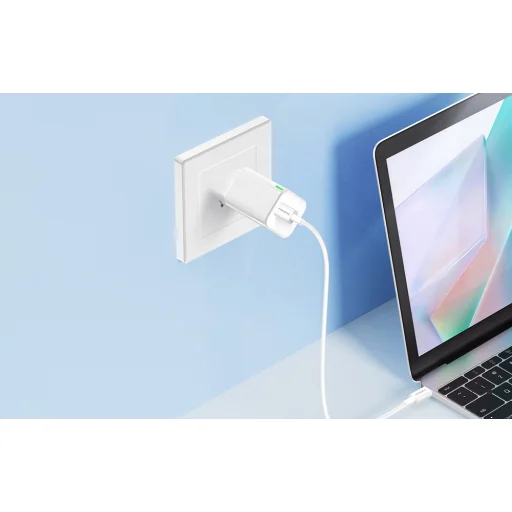 Foneng hálózati töltő adapter 2x USB-C GaN 35W QC4.0+, PD3.0 - 3