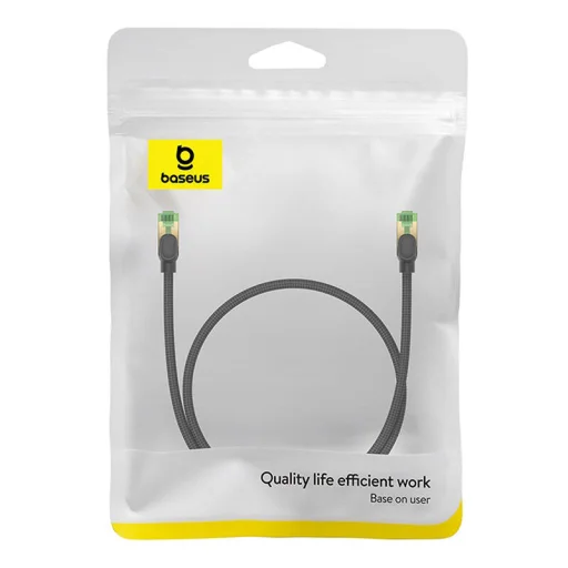 Baseus fonott hálózati kábel cat.8 Ethernet RJ45, 40Gbps, 0.5m (fekete) - 2